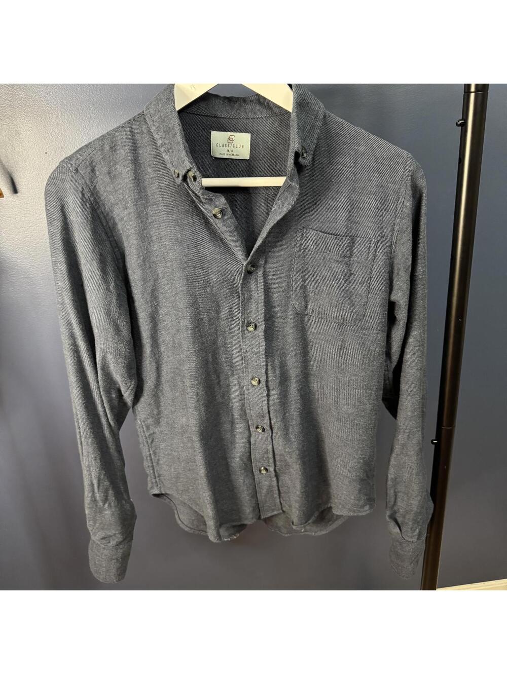 Dillards Class Club, Boys Youth Button Up, Heather Blue 14/16